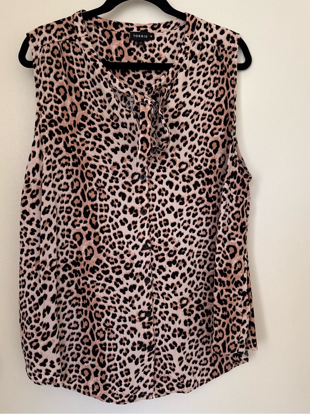 torrid Leopard Print Sleeveless Button Blouse